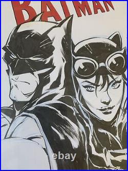 Elliot Jerkmonger Fernandez ORIGINAL ART Batman Catwoman Blank Cover Commission