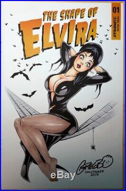 Elvira Original Sketch Cover Comic Art On Dynamite Shape Of Elvira #01