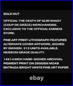 Eminem Tdoss Alternate Cover Fine Art Lithograph Signed Sold Out In Hand