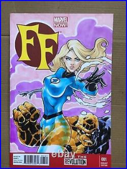 FF # 1 INVISIBLE WOMAN Original SKETCH COVER ART FANTASTIC 4