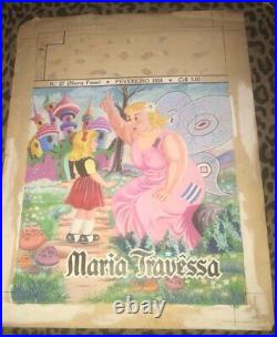 Fairies Tales Vintage Kids Magic Water Color Cover Original Art Work year 1956