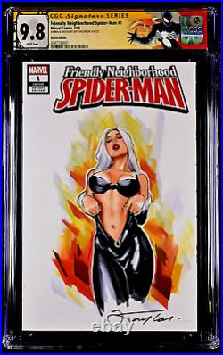 Friendly Neighborhood Spider-man #1 Cgc Ss 9.8 Black Cat Original Art Sketch