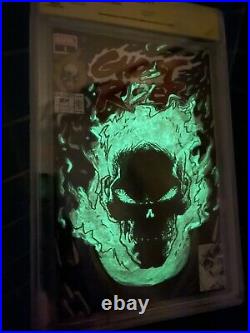 GHOST RIDER #1 BLANK CBCS SS 9.8 with ORIGINAL ART/SKETCH GR #15 Homage GITD Cover