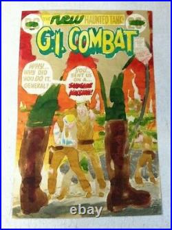 GI COMBAT #159 original cover color guide art 1973 KUBERT WAR HAUNTED TANK