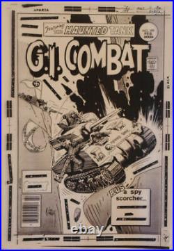 GI COMBAT #199 original transparency cover art, Joe Kubert, Haunted Tank, WWII