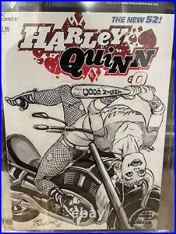 Geoff Isherwood Harley Quinn 0 Sketch Cover Cgc As 9.4 Original Art Commision