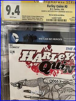 Geoff Isherwood Harley Quinn 0 Sketch Cover Cgc As 9.4 Original Art Commision