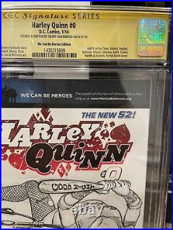 Geoff Isherwood Harley Quinn 0 Sketch Cover Cgc As 9.4 Original Art Commision