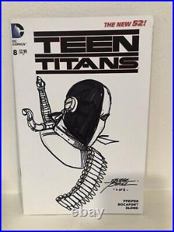 George Perez Comic Book DEATHSTROKE Sketch Cover Original Art Teen Titans DC