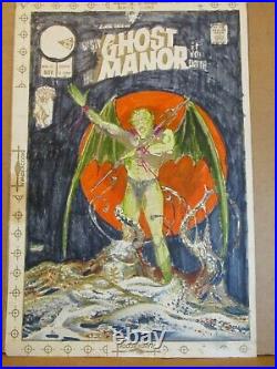 Ghost Manor 21 COVER ART Sanho Kim WINGED DEVIL`74 Charlton ORIGINAL COLOR GUIDE