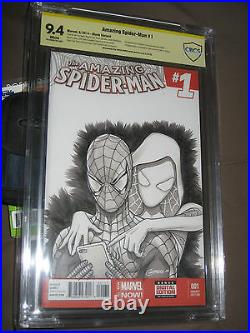 Greg Horn Spider-man, Spider-gwen Sketch Cover-cbcs 9.4-free Shipping