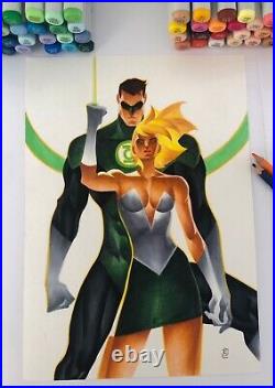 Gren Lanter Original Color Pinup Art By Famous Marvel DC Artist Thony Silas