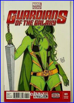 Guardians of the Galaxy #1 Sketch Cover Original Art By Andy Bohn Gamora Hot