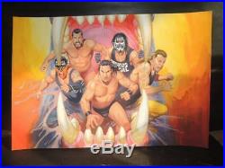 Guerreros Del Ring Original Wrestling Mex Cover Art Signed By Gallur