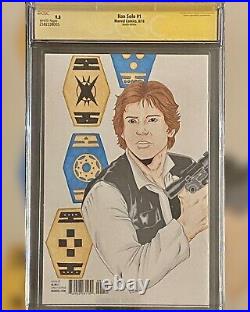 HAN SOLO #1 CGC 9.8 SS Original Art DOUBLE Sketch Cover By Chris Moore