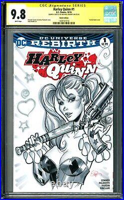 HARLEY QUINN MICHAEL DOONEY CGC SS 9.8 Sketch Cover Original Art Signed Color