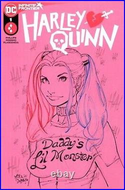 HARLEY QUINN MIKE DEBALFO Original Art Sketch Cover Illustration