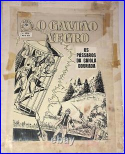 HAWKMAN HAWKGIRL DC COMICS EXCLUSIVE BRAZILIAN COVER ORIGINAL ART WORK Year 1969