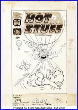 HOT STUFF #105 ORIGINAL COVER ART with STATS / Harvey 1965 / Warren Kremer