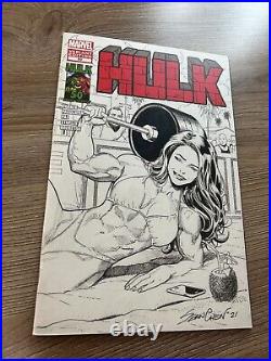 HULK #50 She-Hulk Sketch Cover Original Art by Sean Chen Wraparound