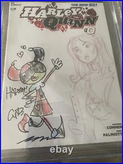 Harley Quinn #0 CGC 9.4- original One Of One sketch by Art Baltazar&Chad Hardin
