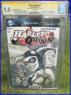 Harley Quinn #0 CGC 9.8 Chad Hardin ORIGINAL ART Sketch! Gorgeous Harley Cover