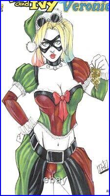 Harley Quinn Christmas Blank Sketch Cover Original Art 1/1 by Ryan Kincaid
