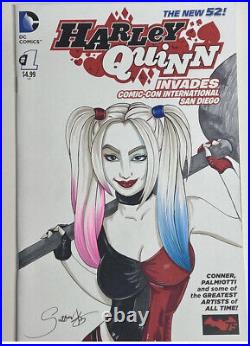 Harley Quinn Original Art- Sketch Cover Comic variant By Sutton Kane