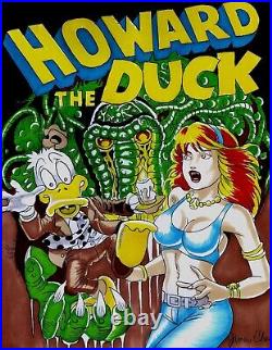 Howard The Duck Omnibus Cover Recreation Original Comic Color Art On Card Stock