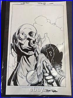 IVAN REIS JOE PRADO SIGNED ORIGINAL FLASH #51 COVER ART DC WithBATMAN'S RIDDLER