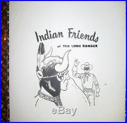 Indian Friends of Lone Ranger COVER ART `55 Tonto Coloring Book Whitman ORIGINAL