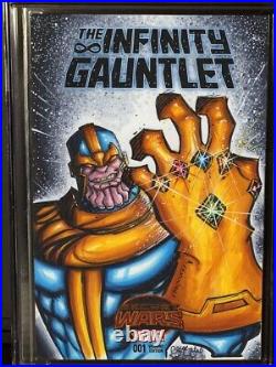 Infinity Gauntlet Thanos 9.8 Sketch Cover Cgc Original Art January 2025 Sale