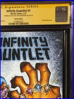 Infinity Gauntlet Thanos 9.8 Sketch Cover Cgc Original Art January 2025 Sale