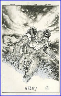 Iron Patriot #1 Variant Cover By Mike Perkins Original Comic Art 10 X 14