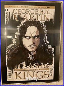 JAMES O'BARR Original art Jon Snow Game Of Thrones On GOT Sketch Cover