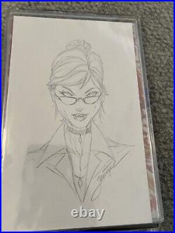 JAMIE TYNDALL ORIGINAL HARLEY QUINN Sketch Art SIGNED JOKER BATMAN W COA