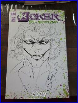 JAMIE TYNDALL ORIGINAL Joker Sketch Inked Art SIGNED JOKER Cover COA