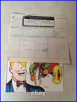 JOE PALOOKA #16 COVER ART original cover proof 1947 withPRINTER INVOICE HUMPHREY