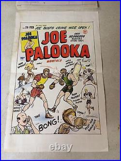 JOE PALOOKA #29 ART original cover proof 1948 withPRINTER INVOICE boxing