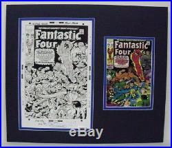 JOE SINNOTT signed copy of Original art FANTASTIC FOUR #100, matted withcover copy