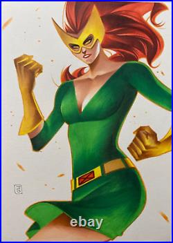 Jean Grey 7 Sexy Original Color Pinup Art By Famous Marvel DC Artist Thony Silas