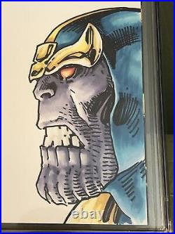Jim Lee original art sketch Thanos colored by Alex Sinclair CGC Signature Series