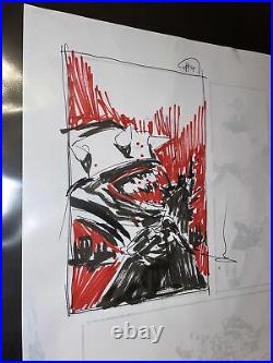 Jock Batman Who Laughs Original Art Prelims Cover/Splash Art Sketch Fantastic