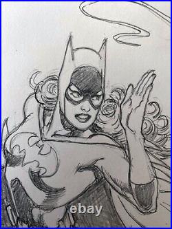 Jose Luis Garcia-Lopez Original Pencil Art! Batgirl and Catwoman 2008 DC Style
