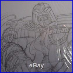 Judge Dredd Original Comic Art Cover Sketch For Legends Of The Law 4 Dave Dorman