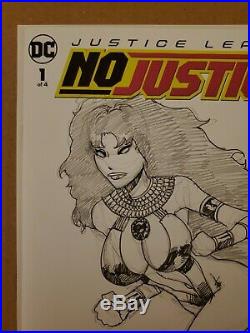 Justice League No Justice #1 Blank Cover JIM BALENT STARFIRE ORIGINAL ARTWORK