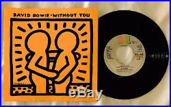 KEITH HARING ART COVER DAVID BOWIE (Whithout You) 1983 ORIGINAL EMI AMERICA