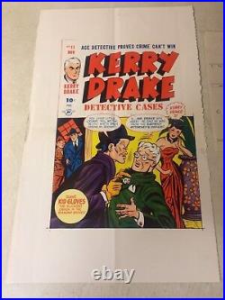 KERRY DRAKE #11 ART original COVER PROOF 1948 withPRINTER INVOICE CRIME