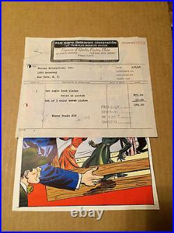 KERRY DRAKE #12 COVER ART original cover proof 1948 withPRINTER INVOICE rare CRIME