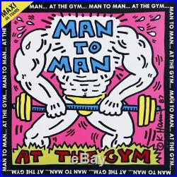 Keith Haring Vinyle Cover Art Man To Man At The Gym 1987 Original 45t